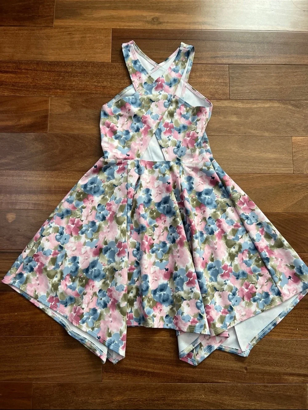 Abercrombie & Fitch Girls Floral Crossback Dress in Pink, Blue & Green